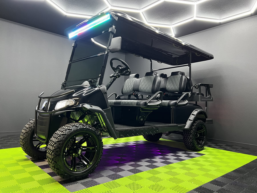 2022 MammothEV Black 6 Seater Golf Cart Custom Light Bar