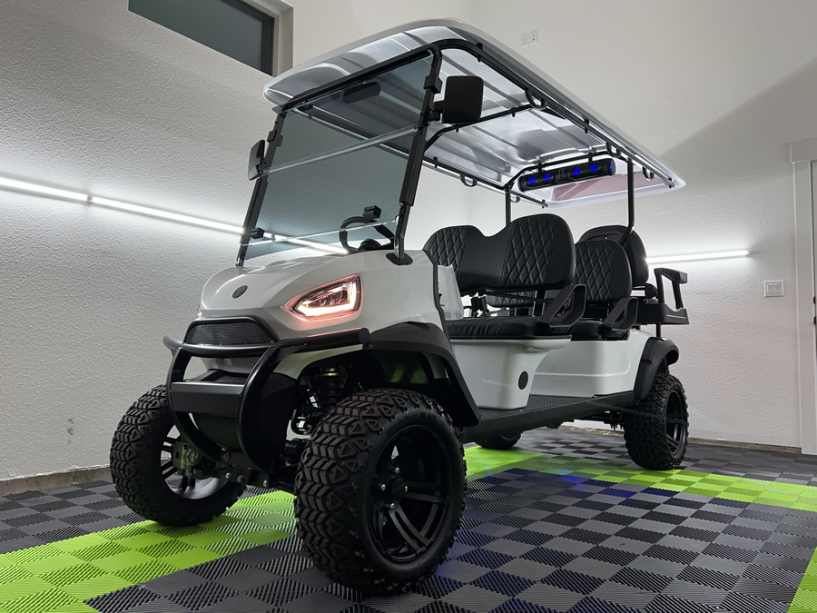 2023 MammothEV White 6 Seater Electric 72Volt Lithium 25+ MPH