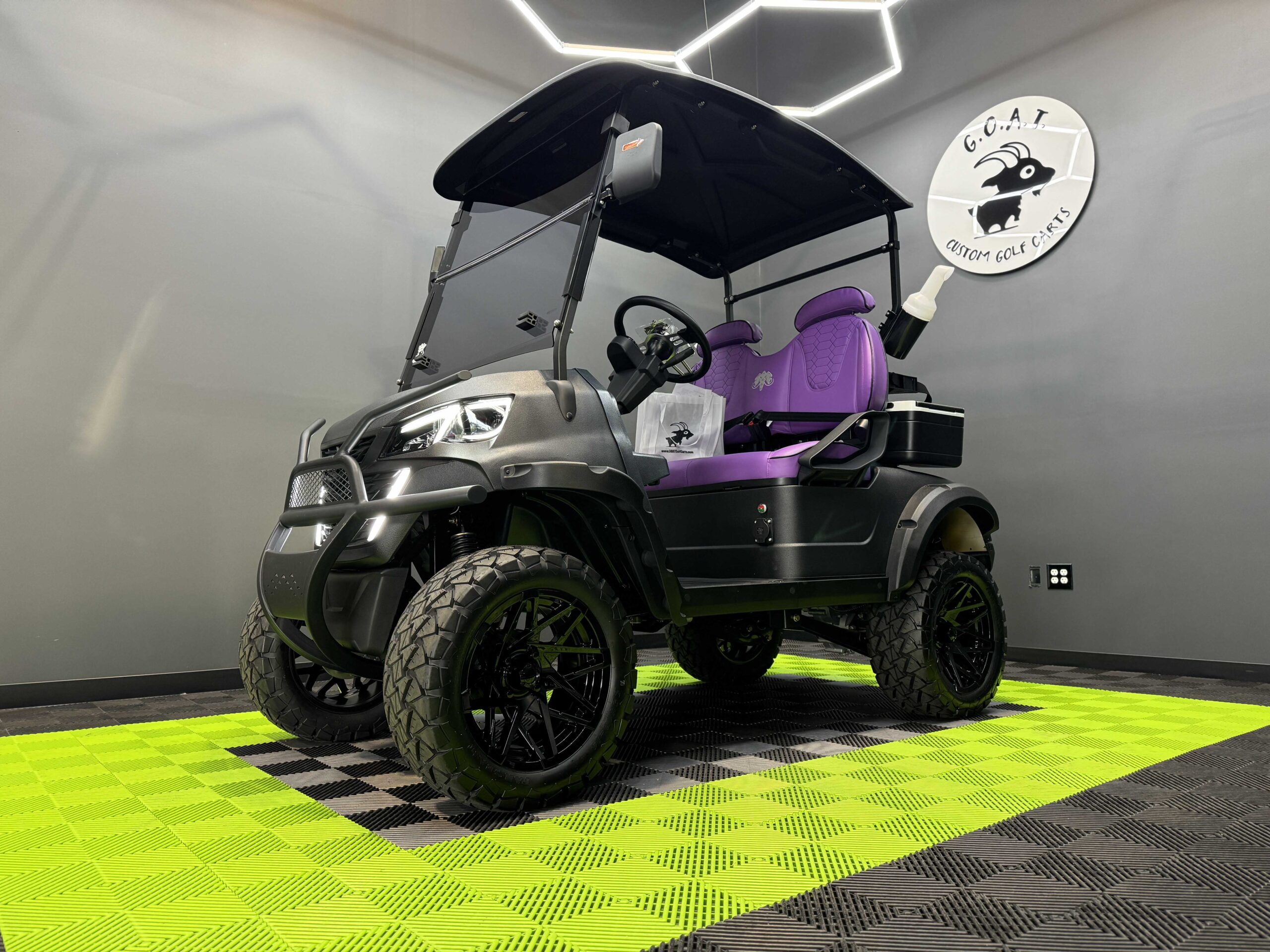 2025 MammothEV XR2 Lifted Kevlar Black With Purple Seats and Black Stitch