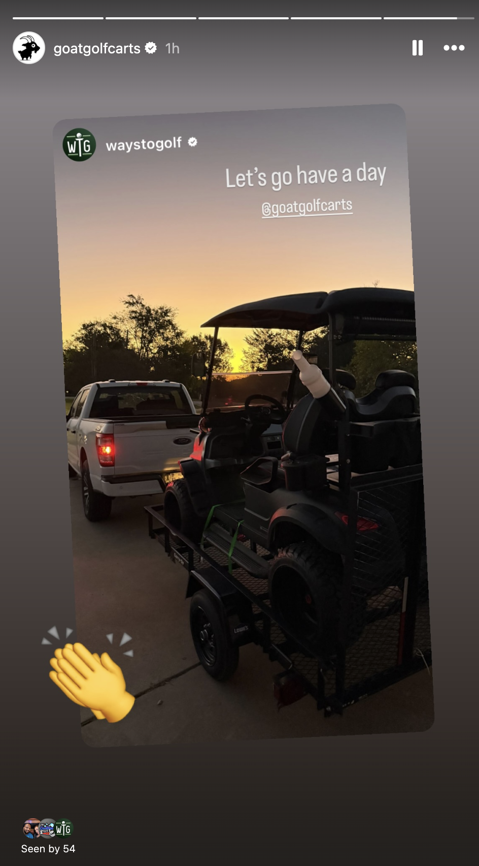 Ways To Golf featuring a GOAT Custom Golf Carts cart on Instagram