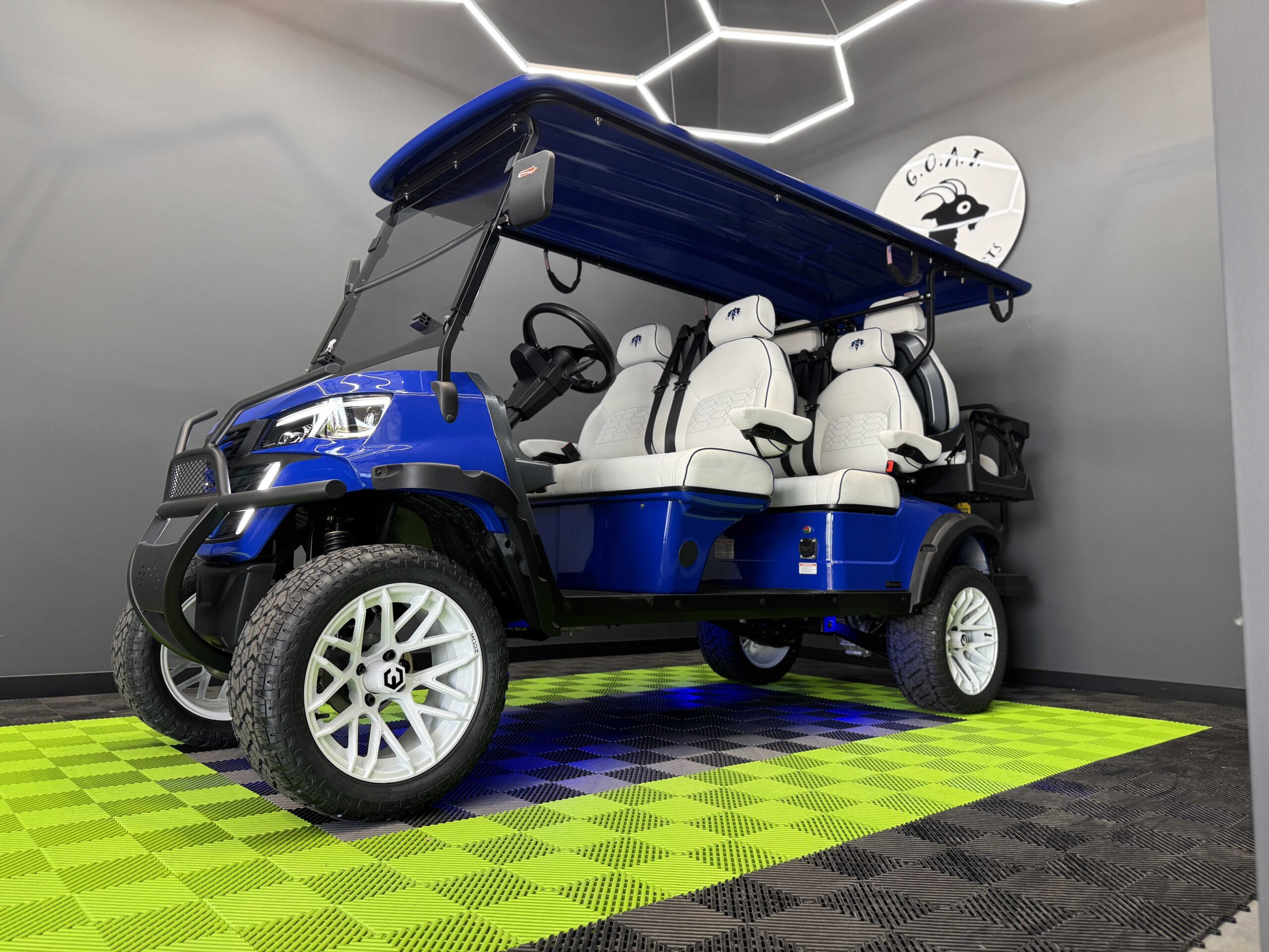 2025 MammothEV XR6 Ultra Marine Blue with White Seats & 15″ Wheels