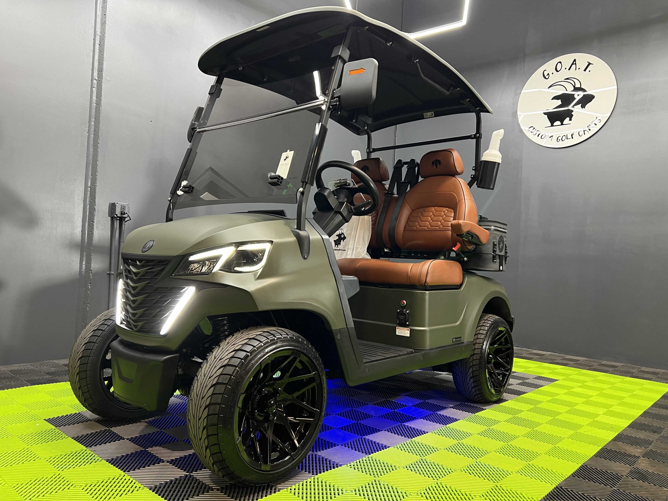 2025 MammothEV XR2 Matte Army Green Peanut Butter Deluxe Seats Black Stitch