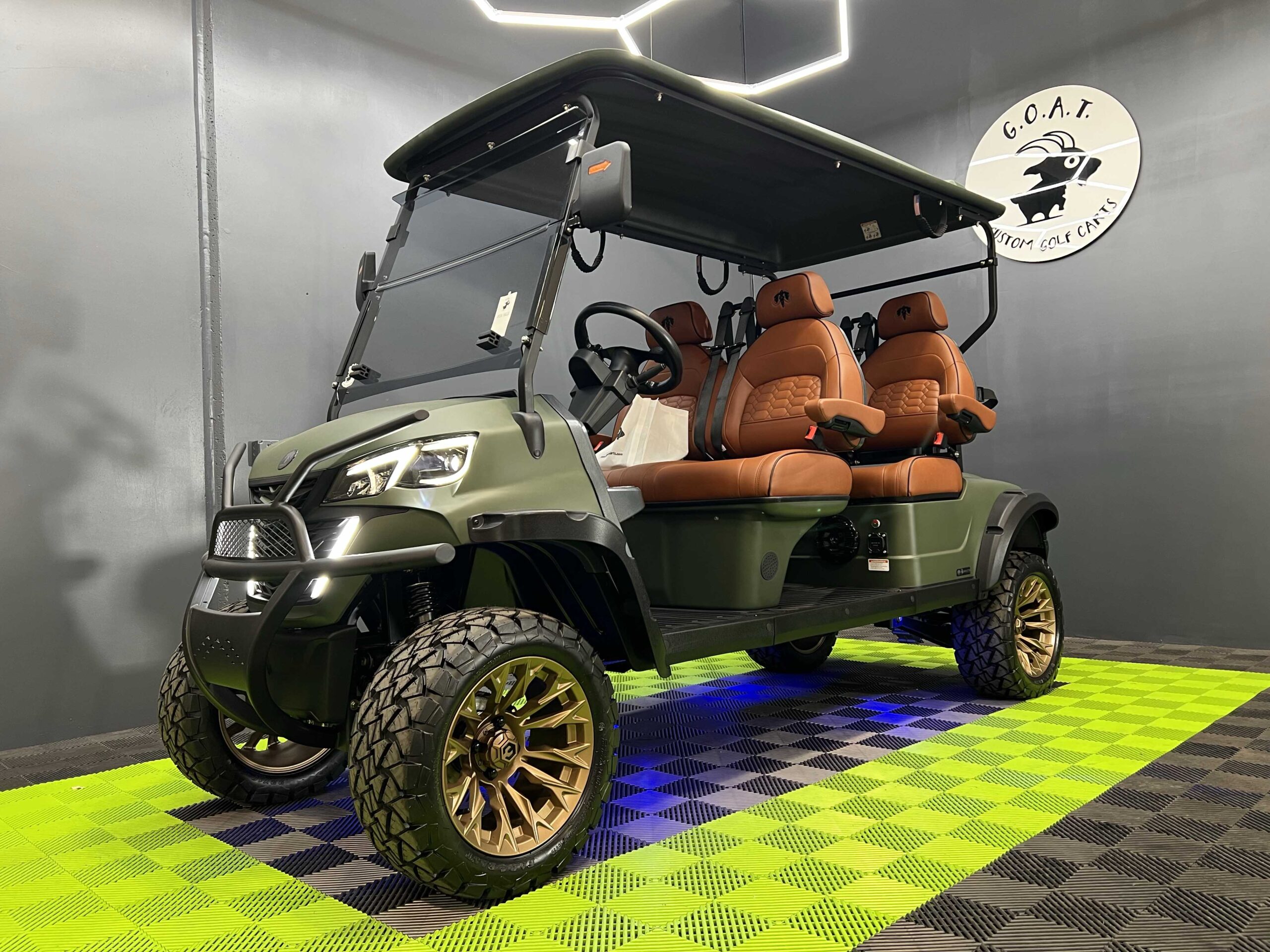2025 MammothEV XR4F Matte Army Green w/ Peanut Butter Seats Bronze Wheels