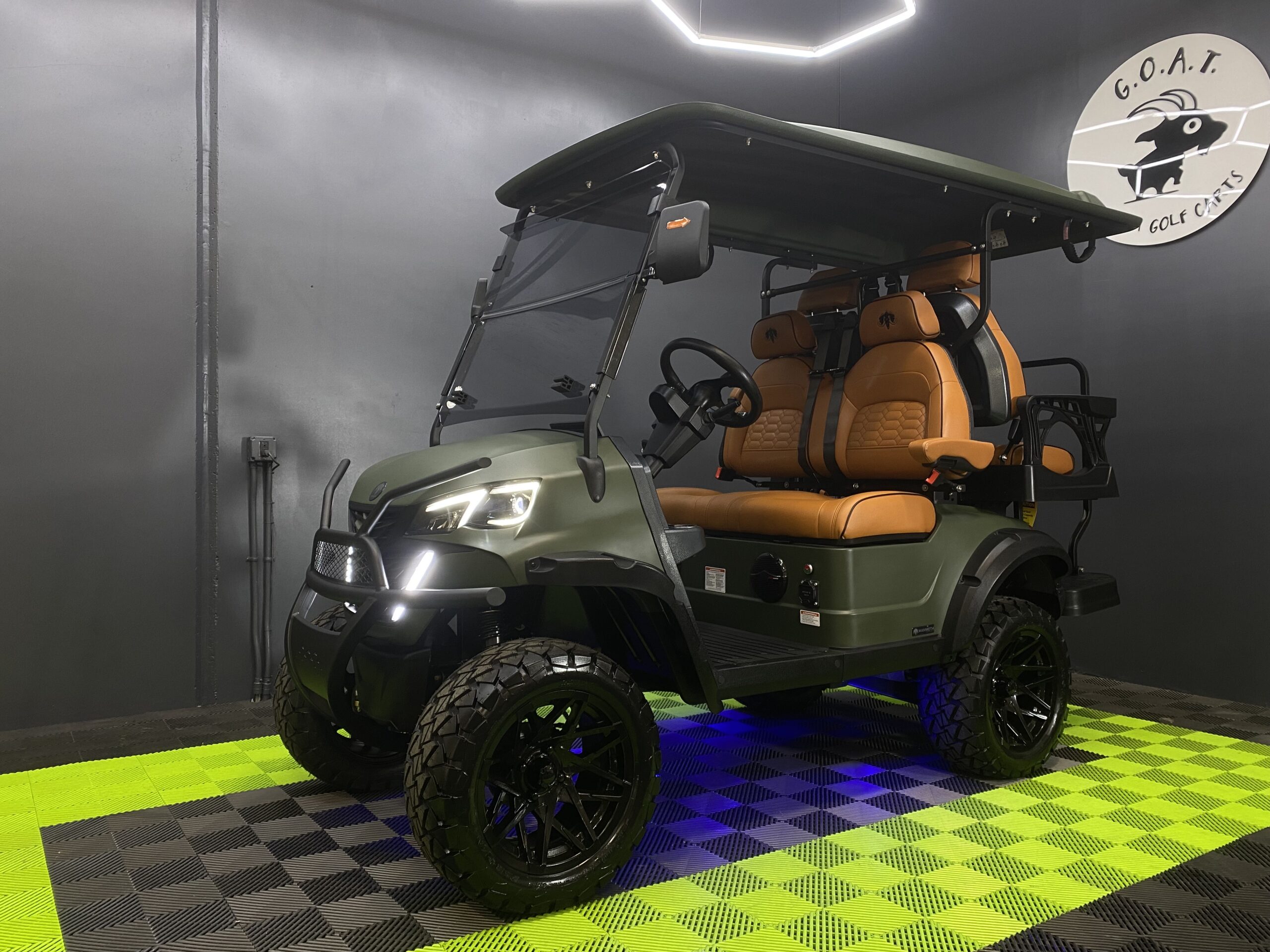 2025 MammothEV XR4 Matte Amy Green w/Brown Seats & Black Stitch