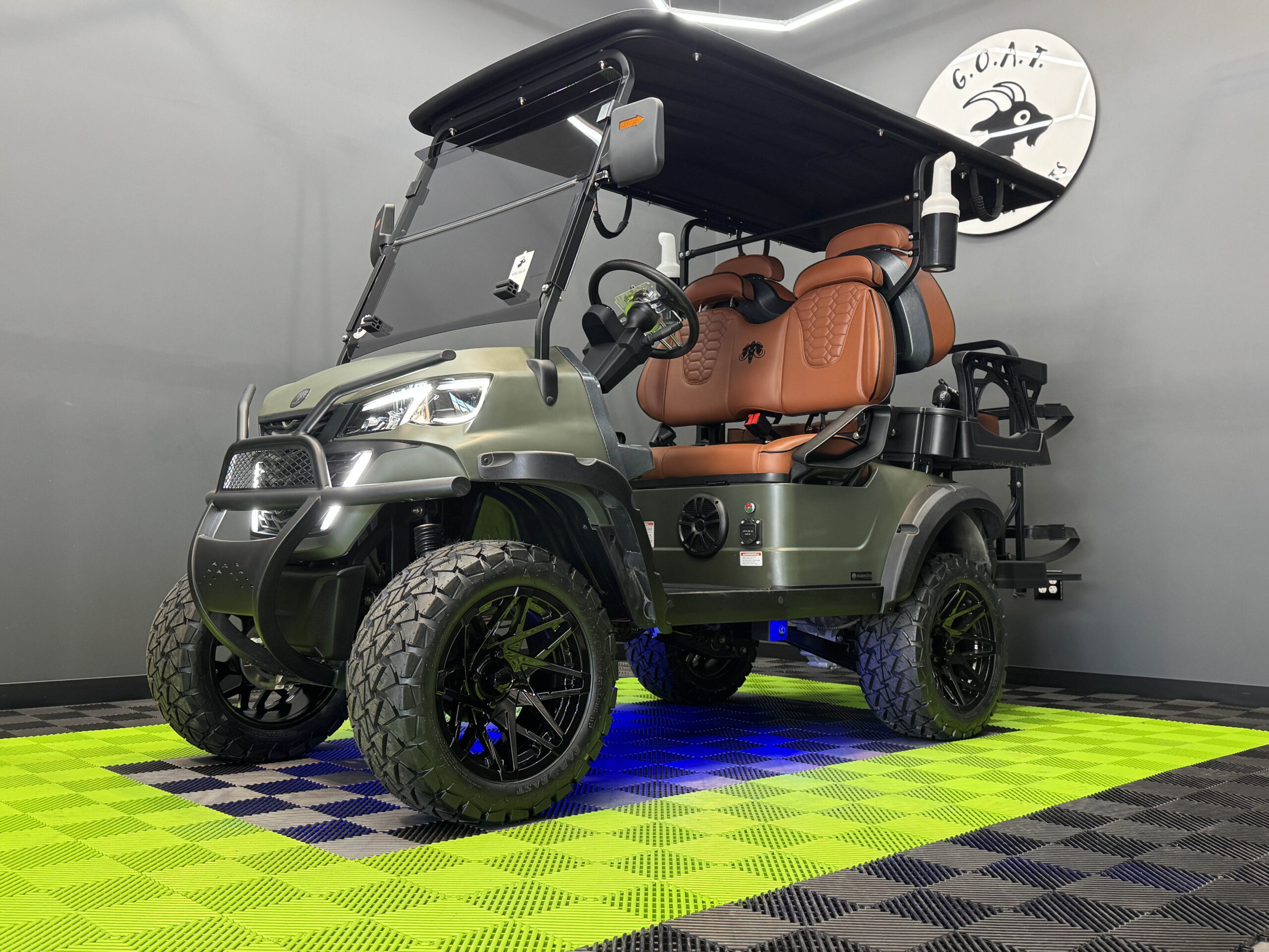 2025 DEMO MammothEV XR4 Matte Army Green / Peanut Butter Seats / Golf Ready
