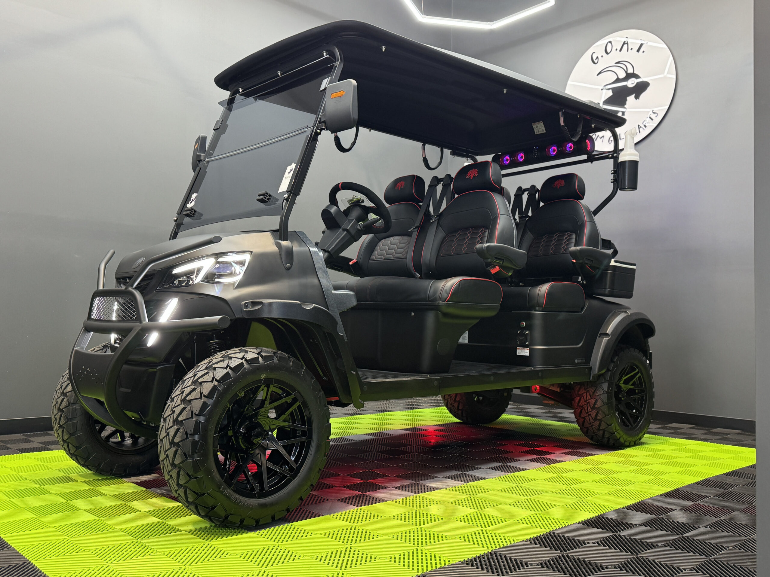 2025 MammothEV XR4F Matte Black / Black Leather / Red Stitching / Soundbar / Golf Ready!