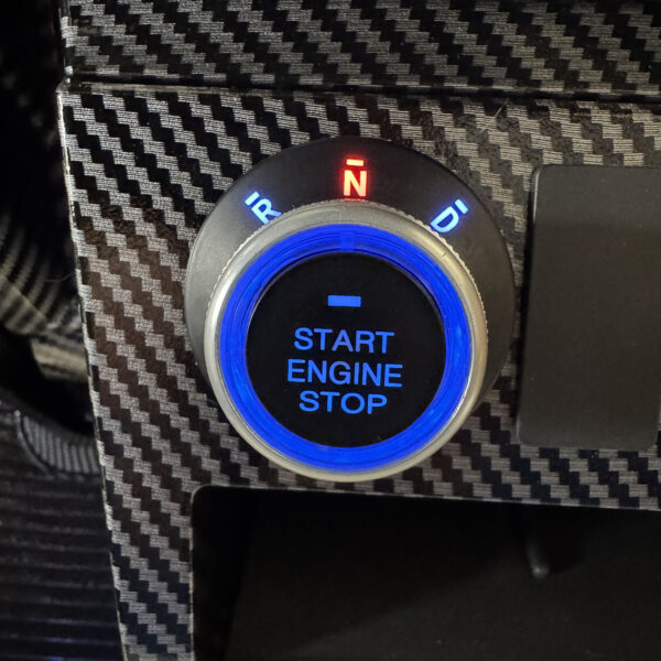 Keyless push-button start with gear selector in a golf cart