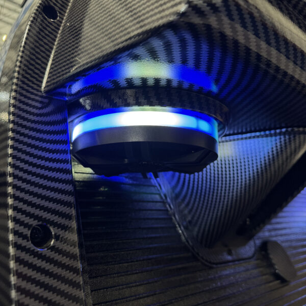 Four premium speakers with RGB LED in a MammothEV golf cart