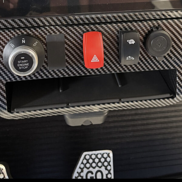 Wireless phone charger pad in a MammothEV custom golf cart