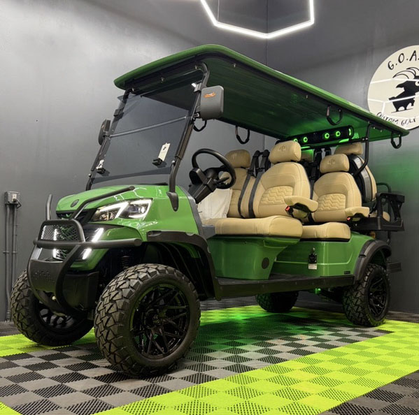 Classic EZGO-style MammothEV XR6 custom golf cart delivered to Charlotte, NC