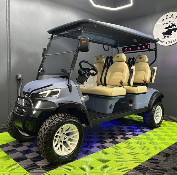 Silver MammothEV XR4F custom golf cart delivered to Winthrop, WA