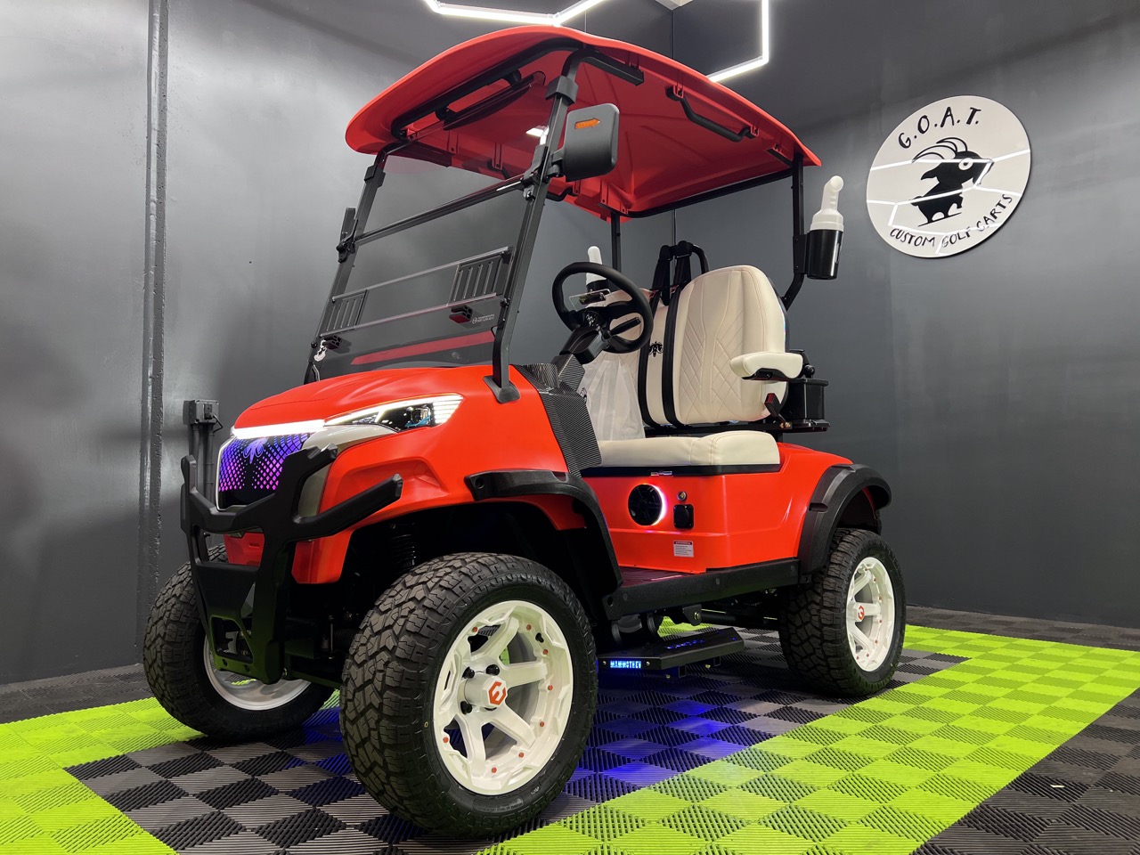 Cherry red 2026 MammothEV XR2 custom golf cart delivered to Crosby, TX