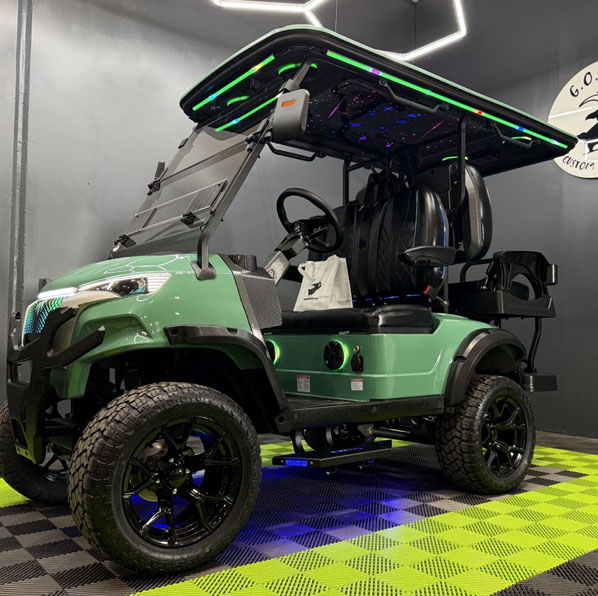 Glowing MammothEV XR4 custom golf cart delivered to Roswell, GA
