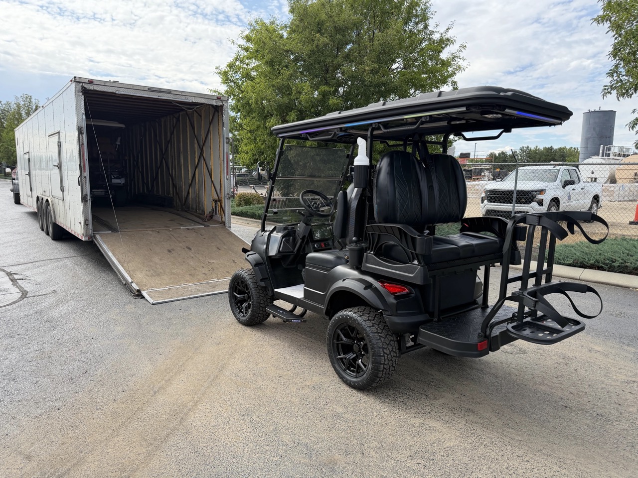 GOAT Custom Golf Carts lifted golf cart being loaded for delivery (delivery #4)