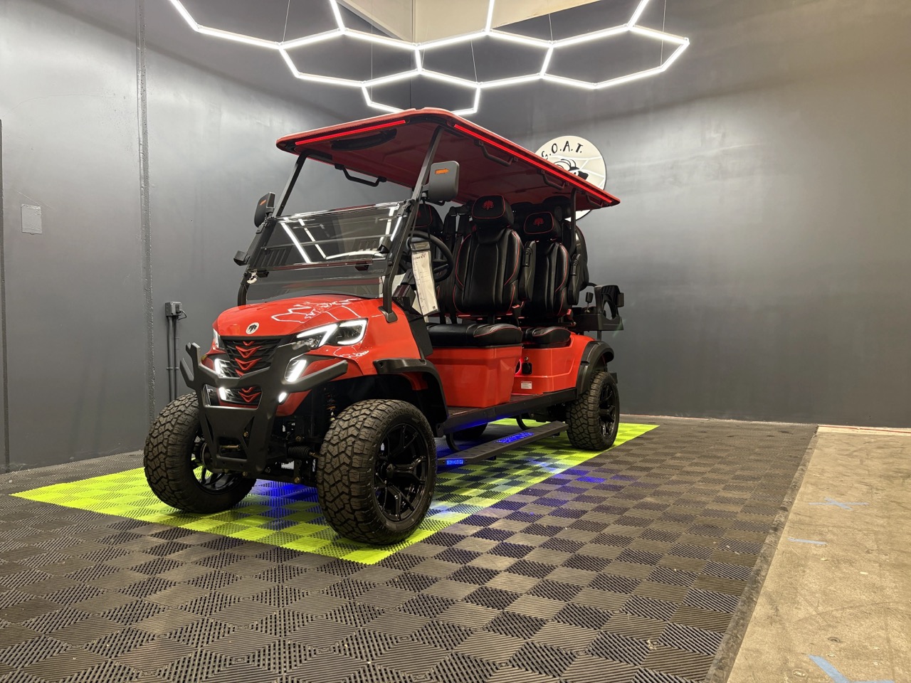 Red MammothEV XR6 custom golf cart delivered to Bowman, ND