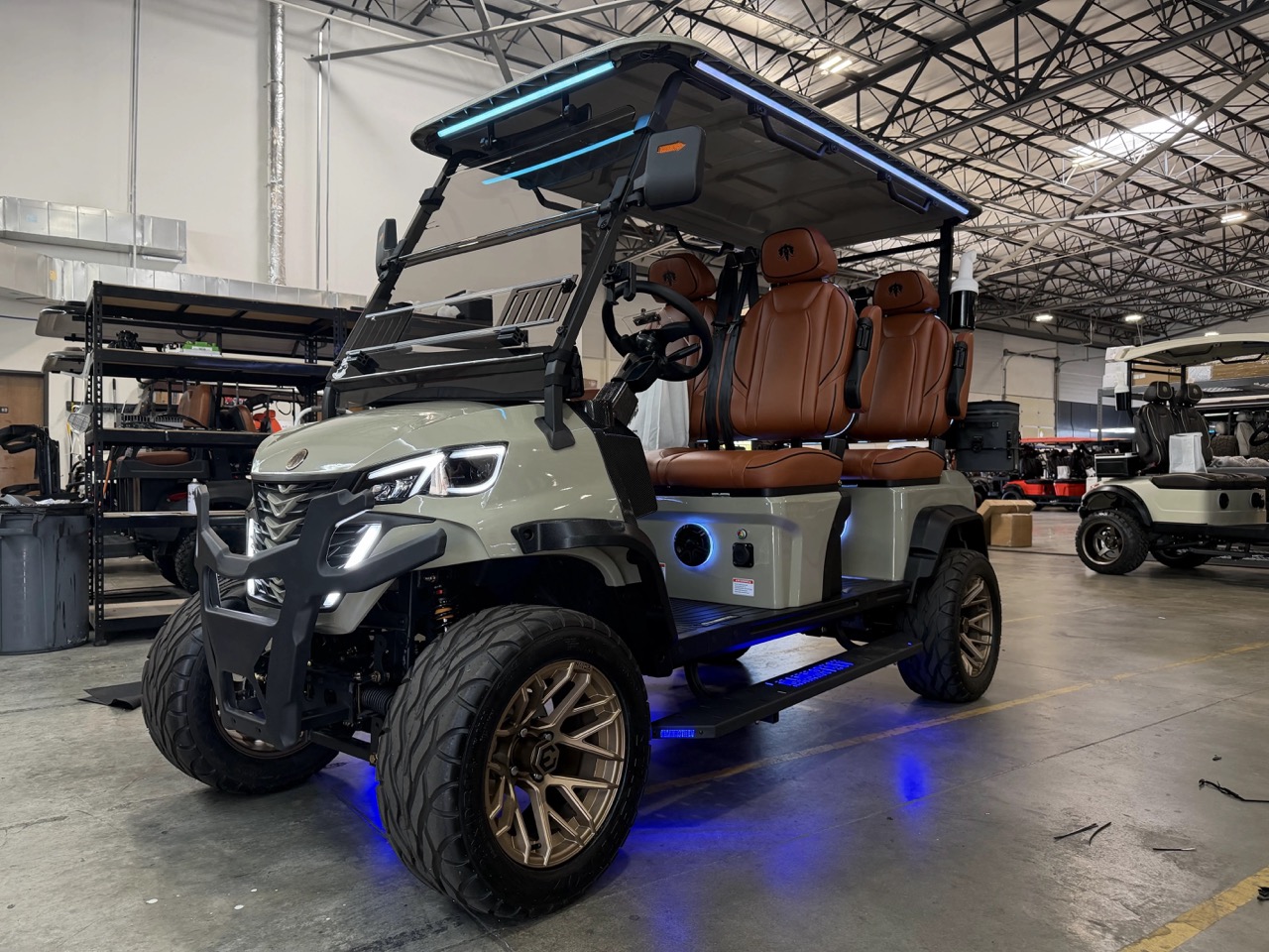 Matte olive green MammothEV XR4 custom golf cart with cognac interior delivered to Canonsburg, PA