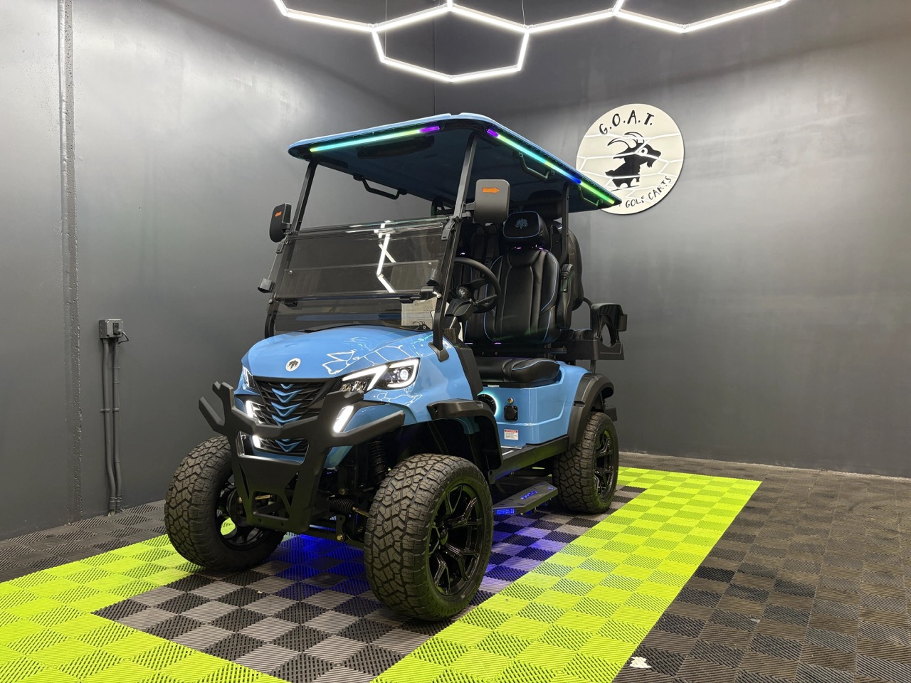 2026 MammothEV XR4 — Gloss Baby Blue / Black Seats / Color Match Stitch