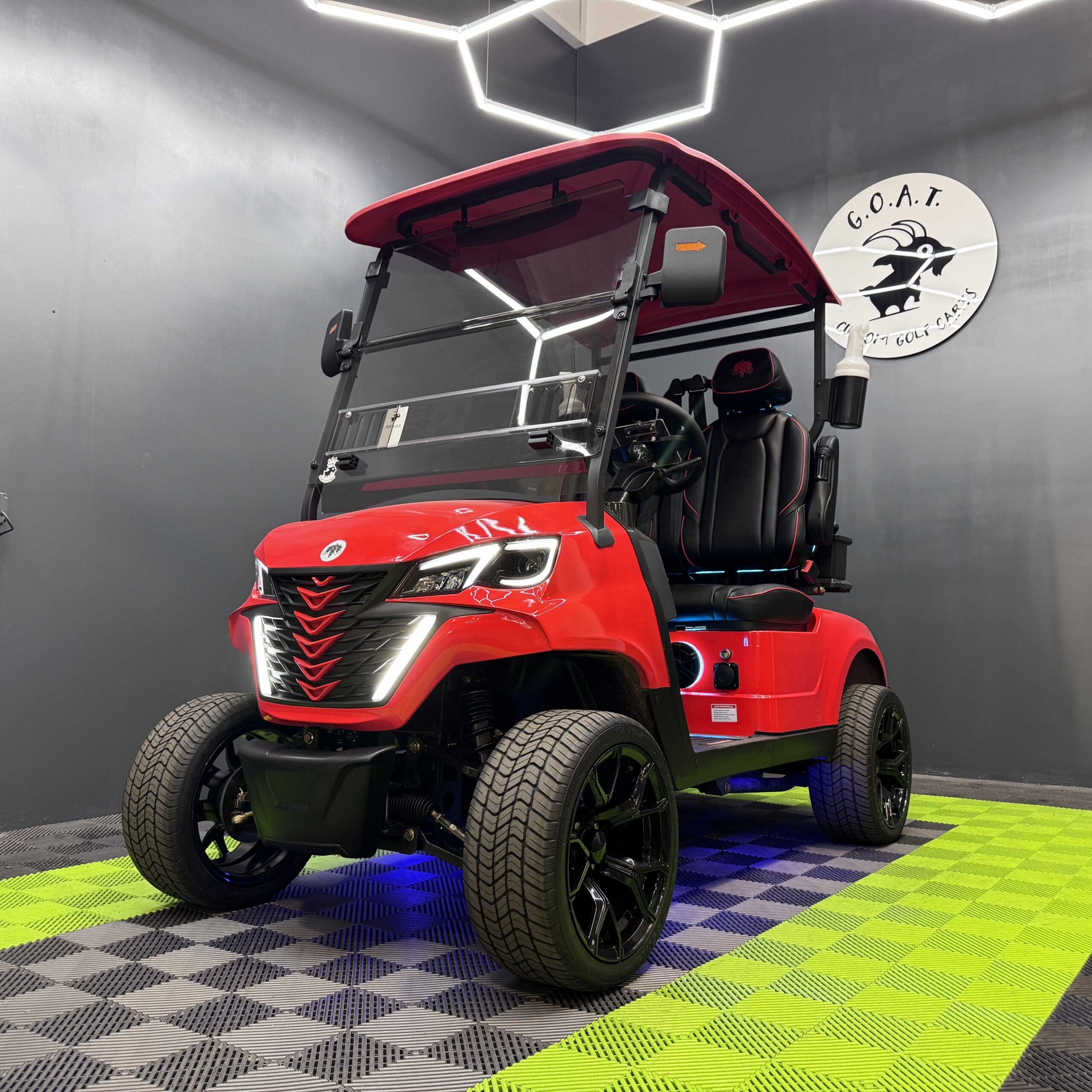 2027 MammothEV XR2 (Golf Ready!) — Gloss Ferrari Red / Black Leather / Color Matched Stitch photo 2