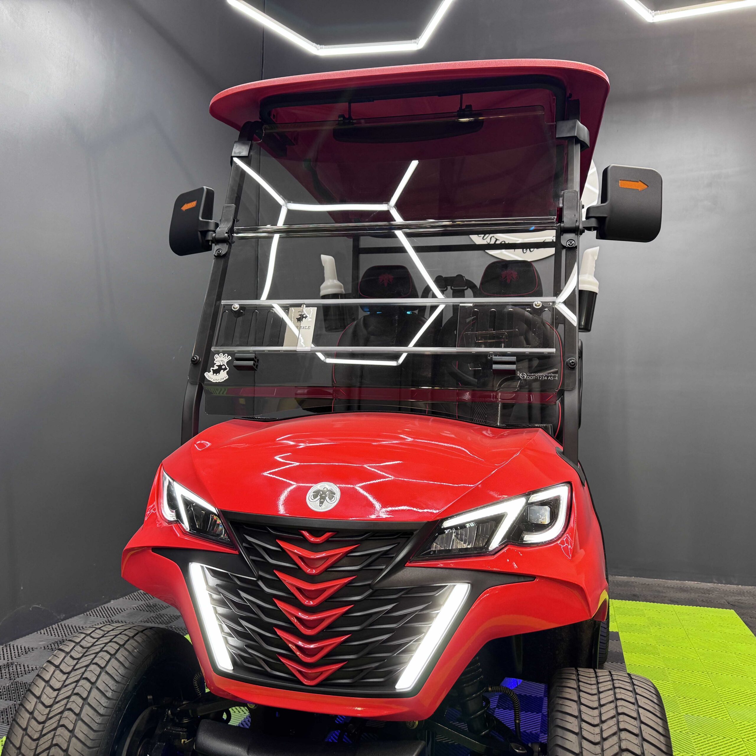 2027 MammothEV XR2 (Golf Ready!) — Gloss Ferrari Red / Black Leather / Color Matched Stitch photo 3