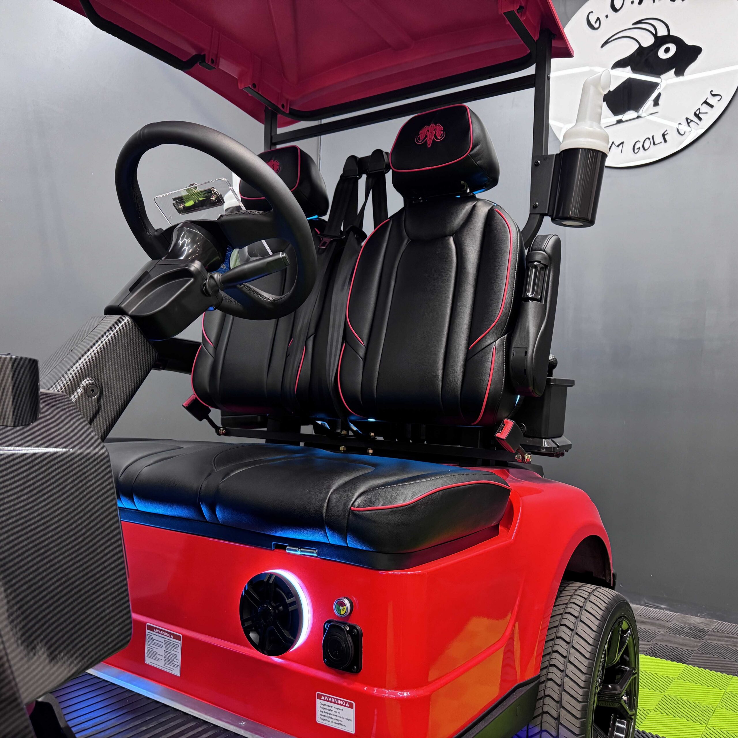 2027 MammothEV XR2 (Golf Ready!) — Gloss Ferrari Red / Black Leather / Color Matched Stitch photo 5