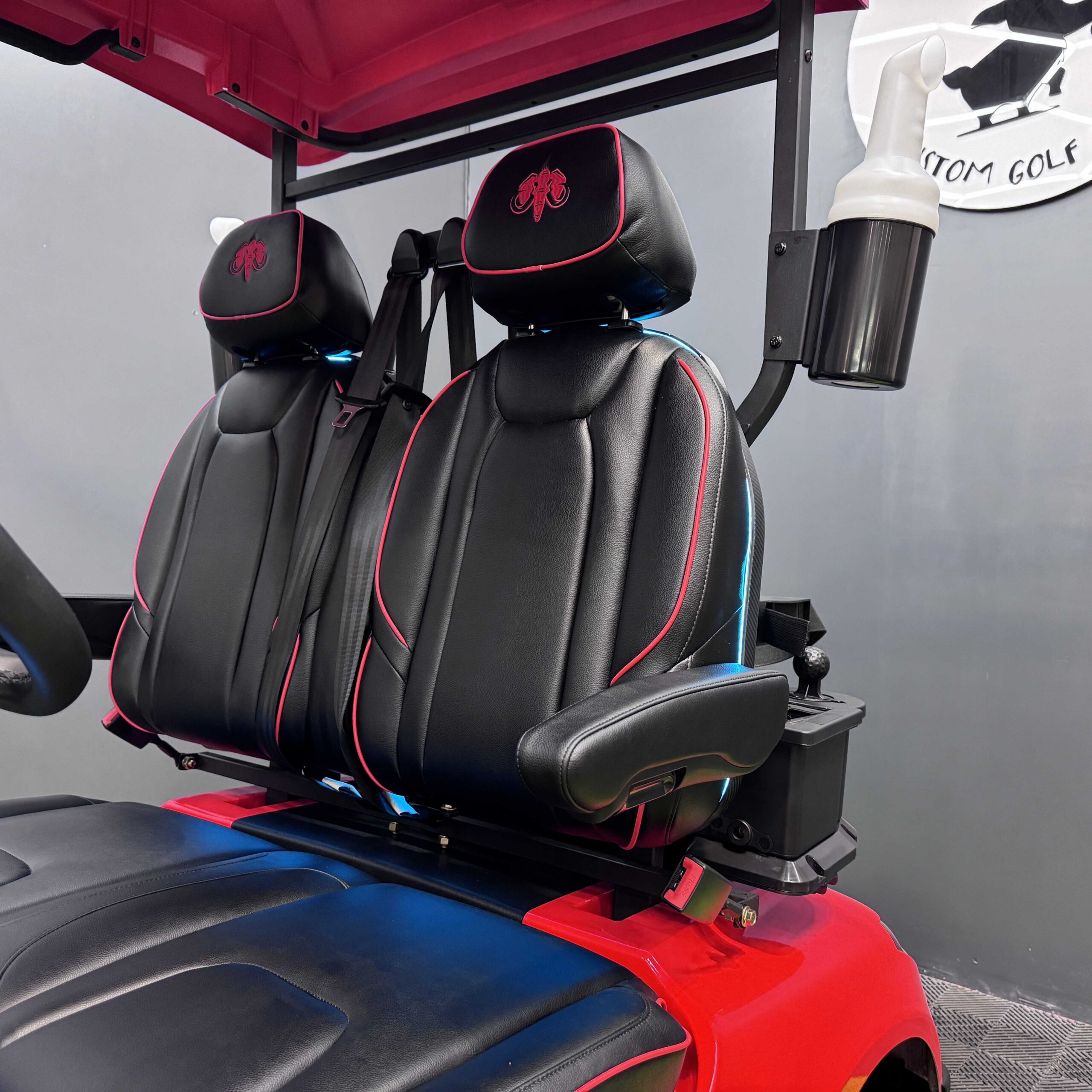 2027 MammothEV XR2 (Golf Ready!) — Gloss Ferrari Red / Black Leather / Color Matched Stitch photo 8