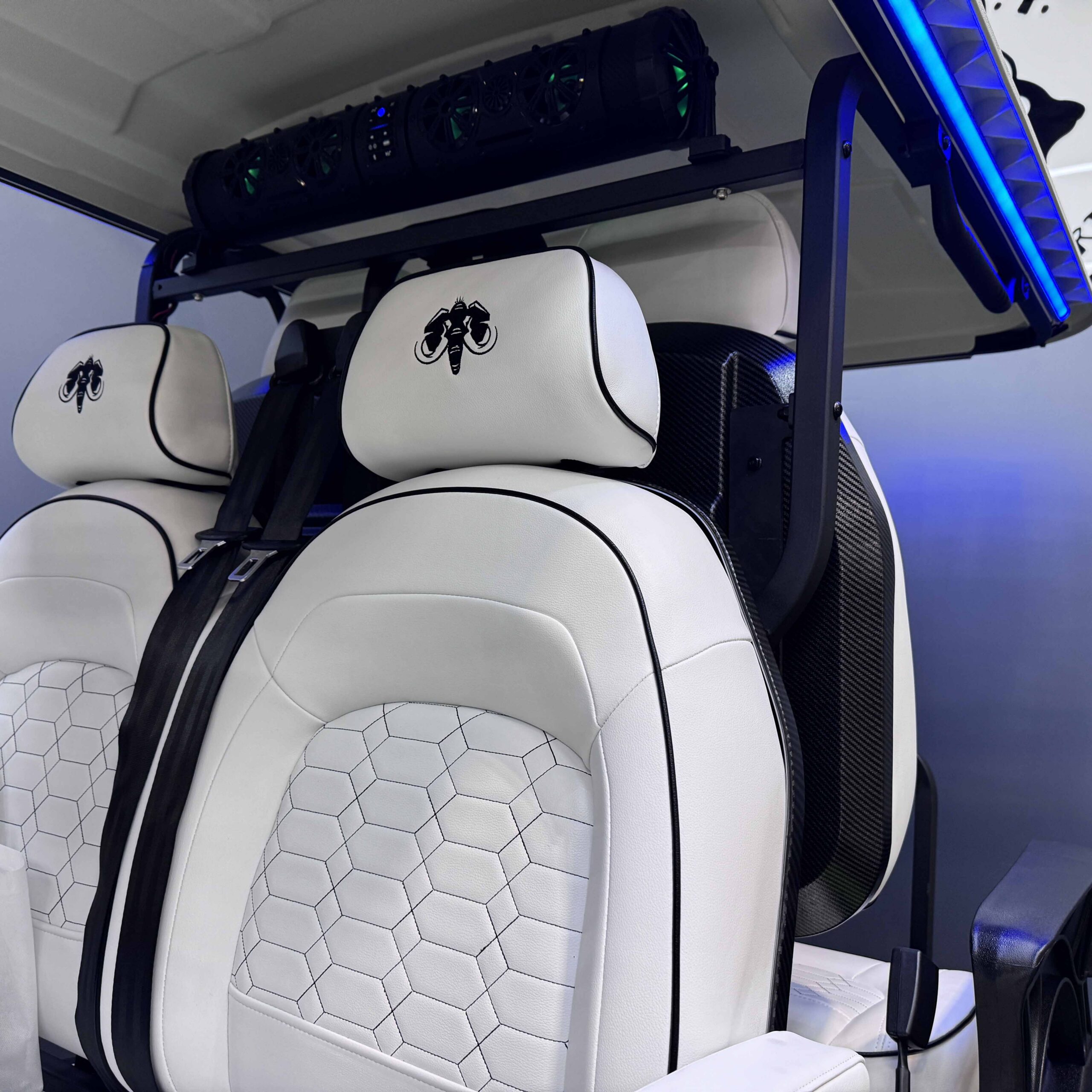2027 MammothEV XR4 — Lowered Gloss White / White Leather / Black Stitching photo 10