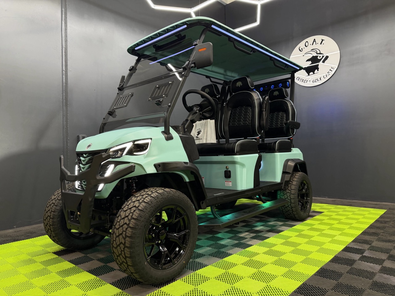 2027 MammothEV XR4F — Matte Turquoise / Black Seats / Color Match Stitch